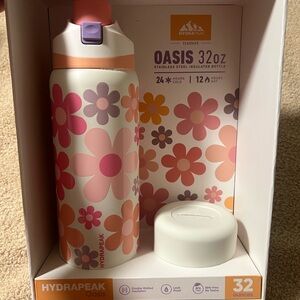 HydraPeak Oasis 32oz Floral Stainless Steel Bottle - Pink/Peach